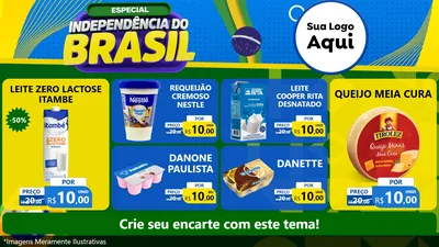 Modelo de TV para TV Horizontal com o tema Especial Independência do Brasil para Frios e Laticínios