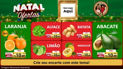 Modelo de TV para TV Horizontal com o tema Natal de Ofertas para Hortifrúti