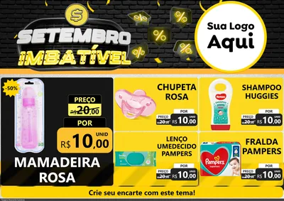 Modelo de Encarte para Encarte A4 Horizontal com o tema Setembro Imbatível para Bebês