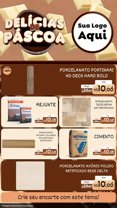 Modelo de TV para TV Vertical com o tema Delícias de Páscoa para Pisos e revestimentos