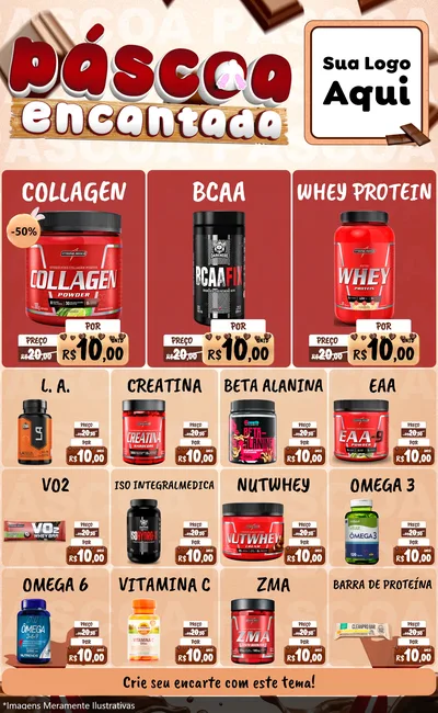 Modelo de Encarte para Encarte Grande com o tema Páscoa Encantada para Suplementos alimentares