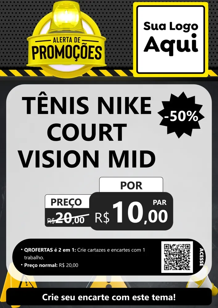 Modelo de Cartaz para Cartaz A4 Vertical com o tema Alerta de Promoções para Calçados
