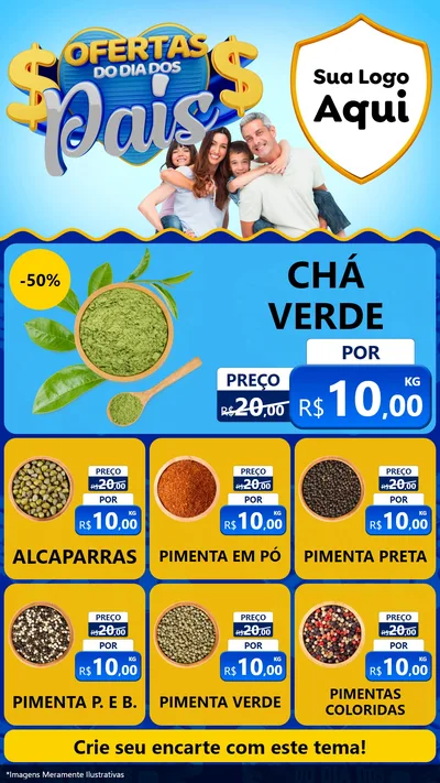 Modelo de Rede Social para Stories com o tema Ofertas do Dia dos Pais para Produtos Naturais