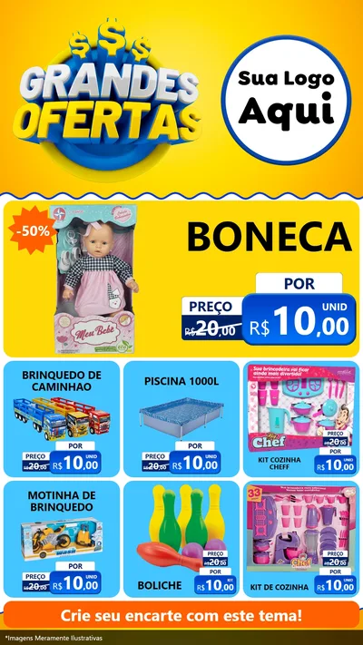 Modelo de Rede Social para Stories com o tema Grandes Ofertas para Brinquedos