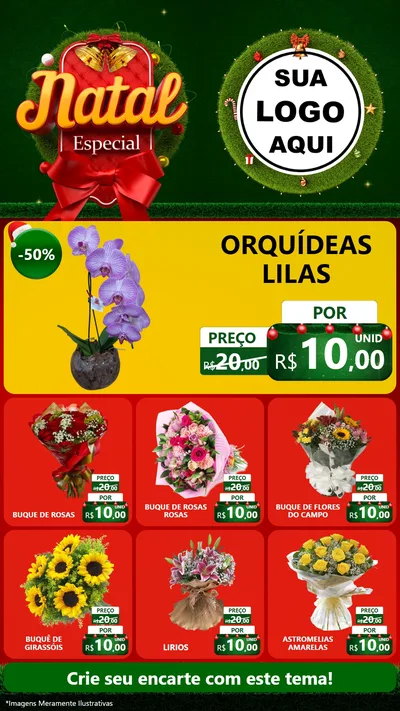 Modelo de Rede Social para Stories com o tema Natal Especial para Floricultura e jardim