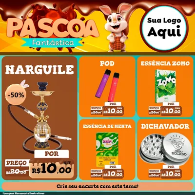 Modelo de Rede Social para Feed Facebook com o tema Páscoa Fantástica para Tabacaria
