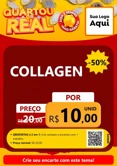 Modelo de Cartaz para Cartaz A4 Vertical com o tema Quartou do Real para Suplementos alimentares