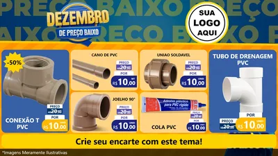 Modelo de TV para TV Horizontal com o tema Dezembro de Preço Baixo para Tubos e conexões