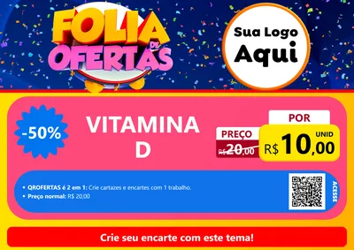 Modelo de Cartaz para Cartaz A4 Horizontal com o tema Folia de Ofertas para Farmácia