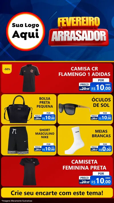Modelo de TV para TV Vertical com o tema Fevereiro Arrasador para Roupas e acessórios