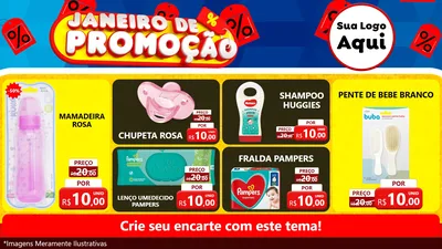 Modelo de TV para TV Horizontal com o tema Janeiro de Promoção para Bebês