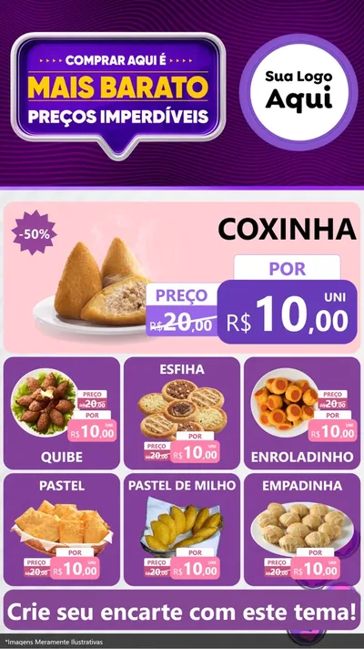 Modelo de Rede Social para Stories com o tema Mais Barato para Salgadaria