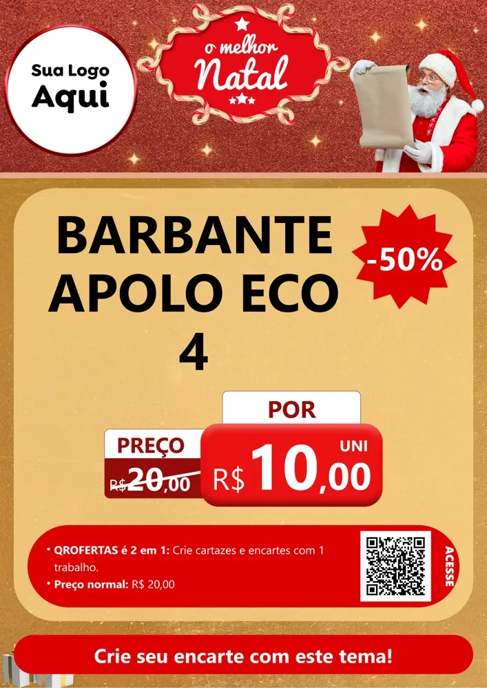 Modelo de Cartaz para Cartaz A4 Vertical com o tema O Melhor Natal para Armarinho e Aviamentos