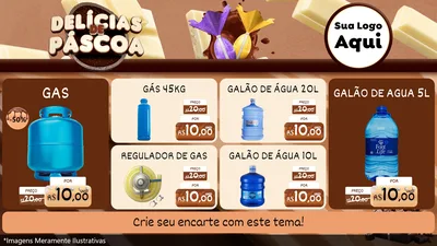 Modelo de TV para TV Horizontal com o tema Delícias de Páscoa para Água e gás