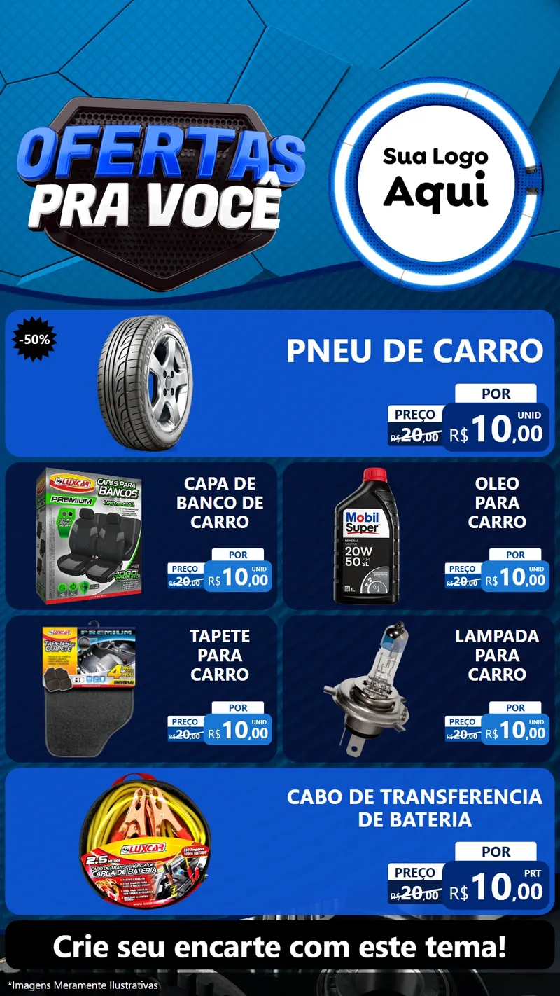 Modelo de TV para TV Vertical com o tema Ofertas Para Você - Auto e Motopeças para Auto peças