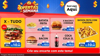 Modelo de TV para TV Horizontal com o tema Ofertas Da Semana para Hamburgueria