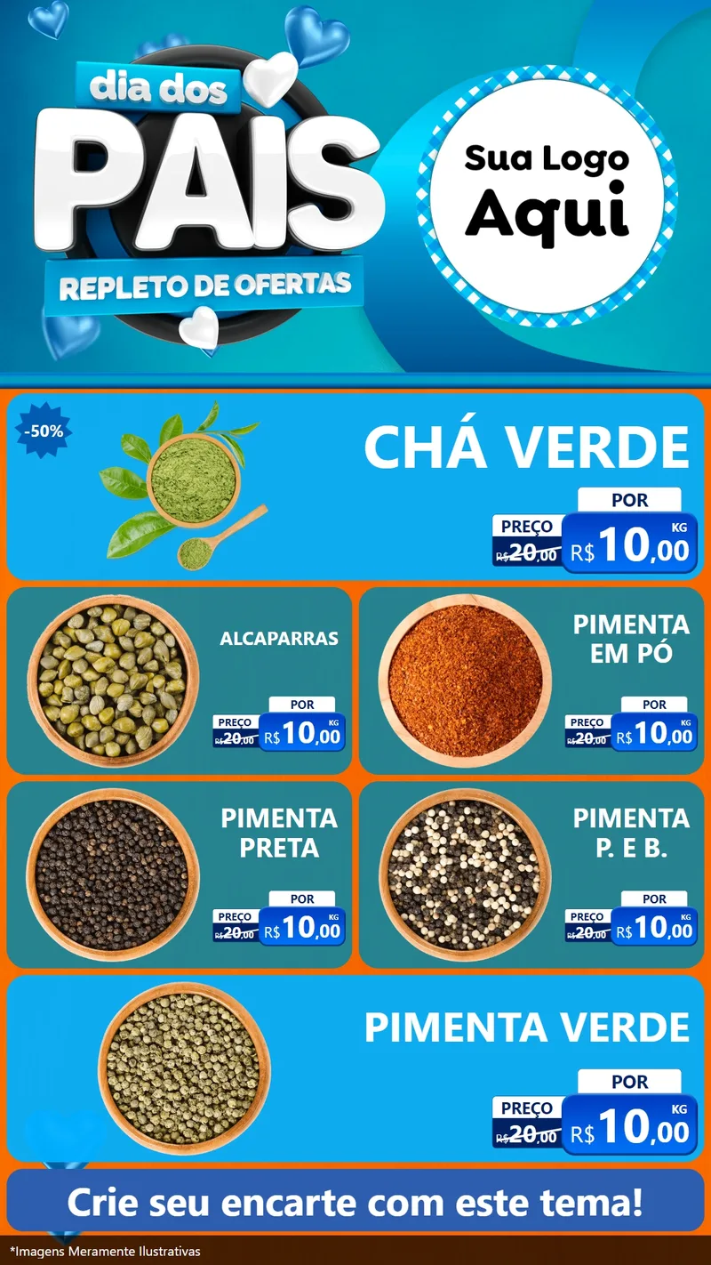 Modelo de TV para TV Vertical com o tema Dia Dos Pais Repleto de Ofertas para Produtos Naturais