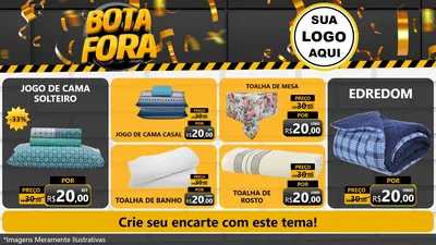 Modelo de TV para TV Horizontal com o tema Bota Fora para Cama, Mesa e Banho
