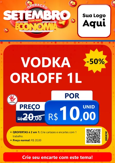 Modelo de Cartaz para Cartaz A4 Vertical com o tema Operação Setembro Com Muita Economia para Distribuidora de bebidas
