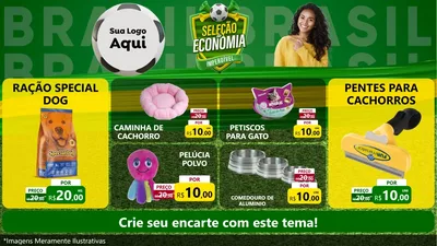 Modelo de TV para TV Horizontal com o tema Seleção de Economia - Copa para Pet Shop