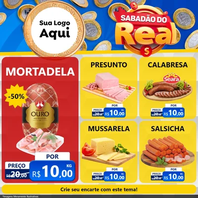 Modelo de Rede Social para Feed Facebook com o tema Sabadão do Real para Frios e Laticínios