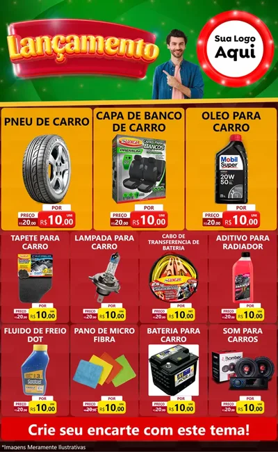 Modelo de Encarte para Encarte Grande com o tema Lançamento para Auto peças