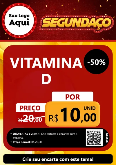 Modelo de Cartaz para Cartaz A4 Vertical com o tema Segundaço para Farmácia