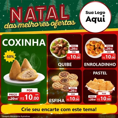 Modelo de Rede Social para Feed Facebook com o tema Natal das Melhores Ofertas para Salgadaria