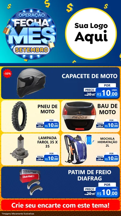 Modelo de TV para TV Vertical com o tema Operação Fecha Mês Setembro para Moto peças
