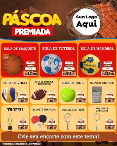 Modelo de Rede Social para Feed Instagram com o tema Páscoa Premiada para Artigos Esportivos