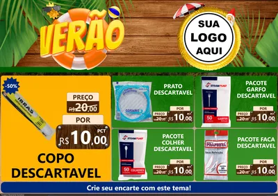 Modelo de Encarte para Encarte A4 Horizontal com o tema Verão para Embalagens