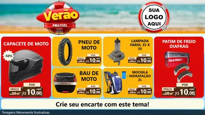 Modelo de TV para TV Horizontal com o tema Verão Imbatível para Moto peças