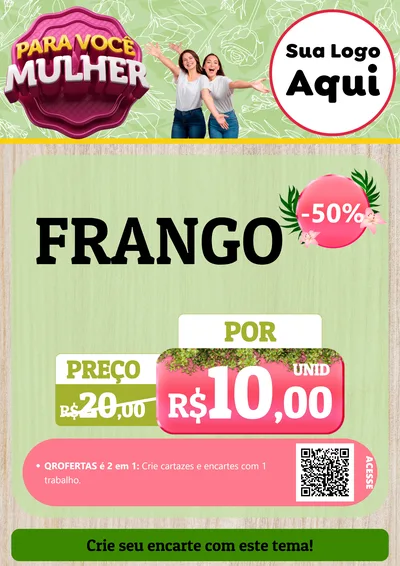 Modelo de Cartaz para Cartaz A4 Vertical com o tema Para Você Mulher para Assados