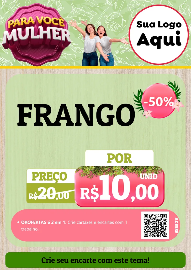 Modelo de Cartaz para Cartaz A4 Vertical com o tema Para Você Mulher para Assados