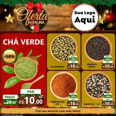 Modelo de Rede Social para Feed Facebook com o tema Ofertas Natalina para Produtos Naturais