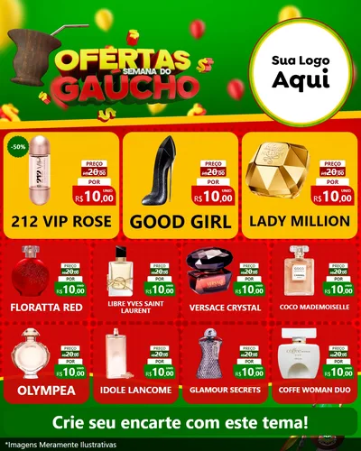 Modelo de Rede Social para Feed Instagram com o tema Ofertas Semana Do Gaúcho para Perfumes