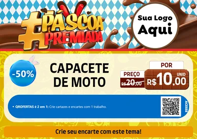 Modelo de Cartaz para Cartaz A4 Horizontal com o tema Páscoa Premiada para Moto peças