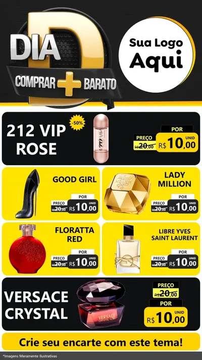 Modelo de TV para TV Vertical com o tema Dia D Mais Economia para Perfumes