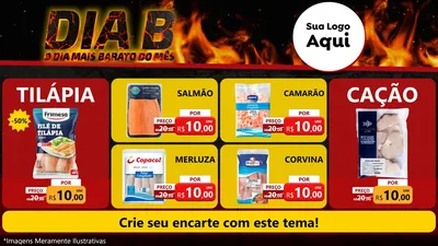 Modelo de TV para TV Horizontal com o tema Dia B para Peixaria