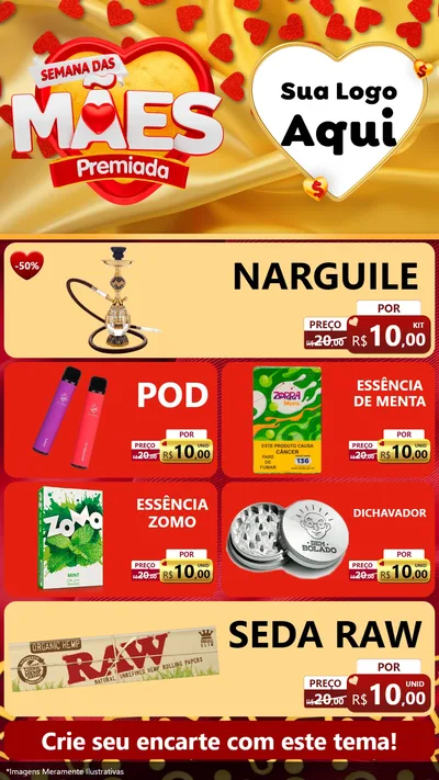 Modelo de TV para TV Vertical com o tema Semana das Mães Premiada para Tabacaria
