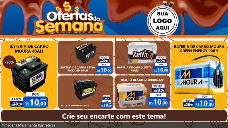 Modelo de TV para TV Horizontal com o tema Ofertas da Semana - Páscoa para Baterias Elétricas