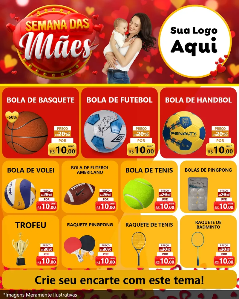 Modelo de Rede Social para Feed Instagram com o tema Semana das Mães para Artigos Esportivos