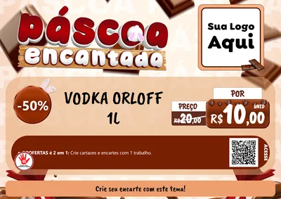Modelo de Cartaz para Cartaz A4 Horizontal com o tema Páscoa Encantada para Distribuidora de bebidas