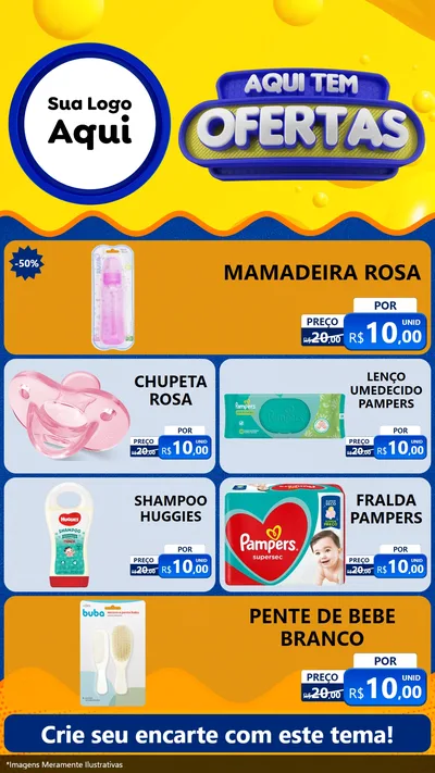 Modelo de TV para TV Vertical com o tema Aqui Tem Ofertas para Bebês