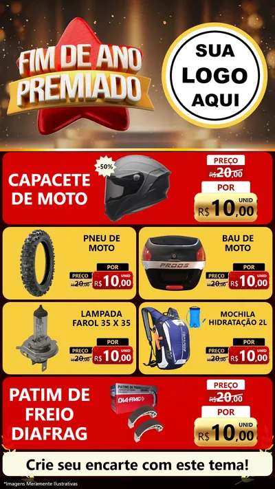 Modelo de TV para TV Vertical com o tema Fim de Ano Premiado para Moto peças