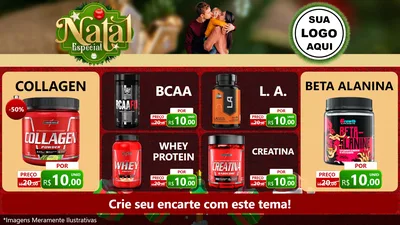 Modelo de TV para TV Horizontal com o tema Natal Especial para Suplementos alimentares