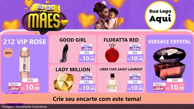 Modelo de TV para TV Horizontal com o tema Dia das Mães para Perfumes