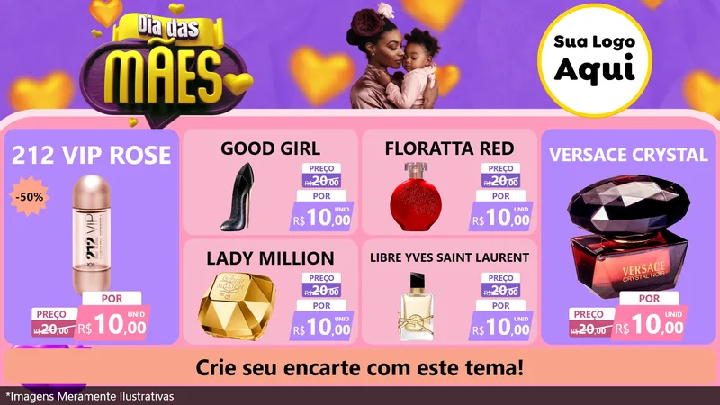 Modelo de TV para TV Horizontal com o tema Dia das Mães para Perfumes