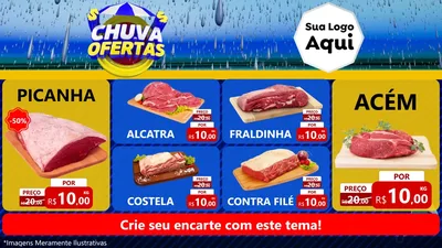 Modelo de TV para TV Horizontal com o tema Chuva de Ofertas para Açougue