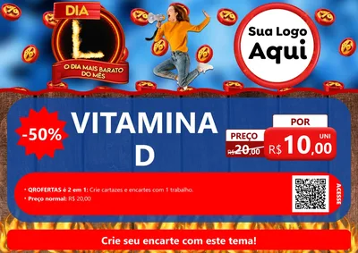 Modelo de Cartaz para Cartaz A4 Horizontal com o tema Dia L - O Dia Mais Barato Do Mês para Farmácia
